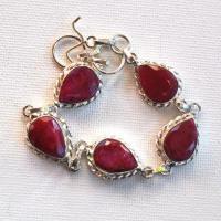 Rub 263 bracelet rubis 10x12mm 15gr argent925 4