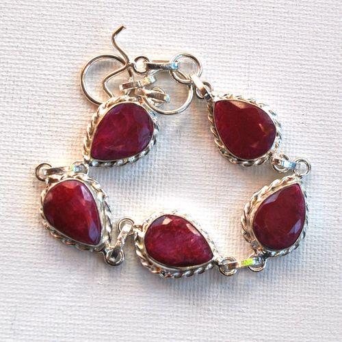 Rub 263 bracelet rubis 10x12mm 15gr argent925 4