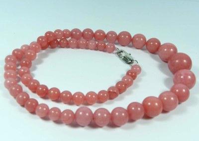 Rub 274 collier parure perles rubis rose 6x14mm 46cm 44gr 2
