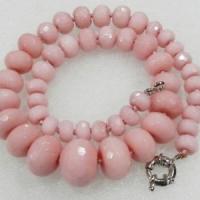 Rub 275 collier parure perles rubis rose 10x20mm 46cm 104gr 1 