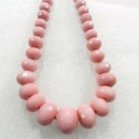 Rub 275 collier parure perles rubis rose 10x20mm 46cm 104gr 2 