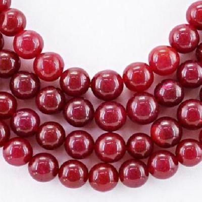 RUB-277 - 1 Grosse PERLE ronde polie 12  mm  en RUBIS rouge sang du CACHEMIRE - 11.5 carats -  2.3  gr