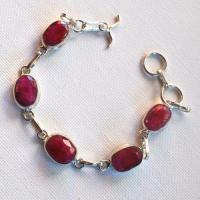 Rub 290 bracelet rubis 10x12mm 15gr argent925 4