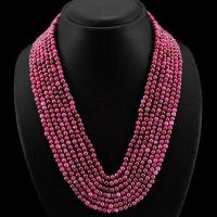 Rub 292 collier parure sautoir 7rangs mm rubis cachemire achat vente bijoux ethniques 1