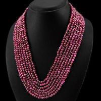 Rub 292 collier parure sautoir 7rangs mm rubis cachemire achat vente bijoux ethniques 2 