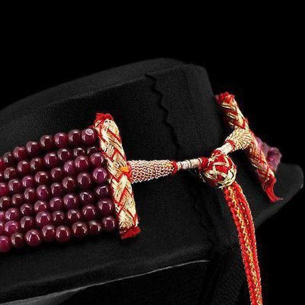 Rub 292 collier parure sautoir 7rangs mm rubis cachemire achat vente bijoux ethniques 3