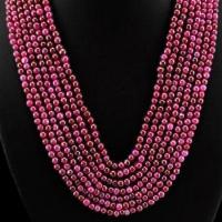 Rub 292 collier parure sautoir 7rangs mm rubis cachemire achat vente bijoux ethniques 4