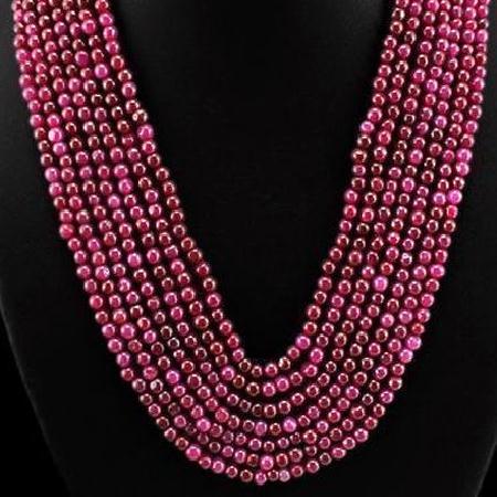 Rub 292 collier parure sautoir 7rangs mm rubis cachemire achat vente bijoux ethniques 4