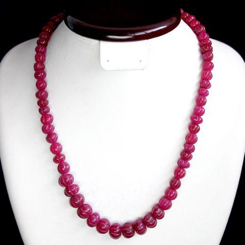 Rub 303 collier parure rubis fuchsia cachemire 9x11mm 55gr ethnique 1
