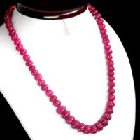 Rub 303 collier parure rubis fuchsia cachemire 9x11mm 55gr ethnique 2