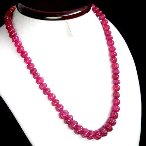 Rub 303 collier parure rubis fuchsia cachemire 9x11mm 55gr ethnique 2