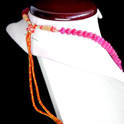 Rub 303 collier parure rubis fuchsia cachemire 9x11mm 55gr ethnique 3