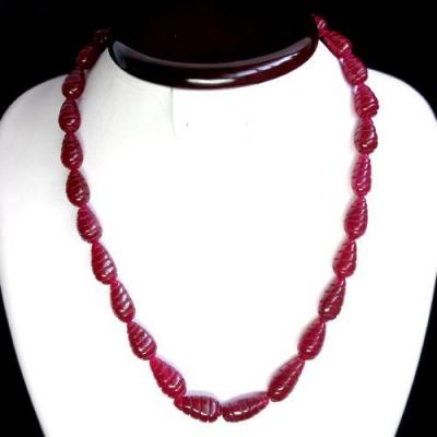 Rub 304 collier parure rubis cachemire 9x18mm 59gr bijou ethnique 1