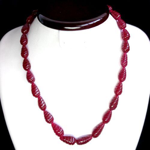 Rub 304 collier parure rubis cachemire 9x18mm 59gr bijou ethnique 1