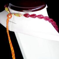 Rub 304 collier parure rubis cachemire 9x18mm 59gr bijou ethnique 3