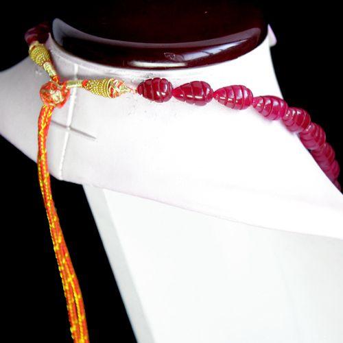 Rub 304 collier parure rubis cachemire 9x18mm 59gr bijou ethnique 3