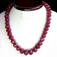 Rub 305 collier parure 14x18mm rubis perles facettees 156gr vente bijou ethniques 1