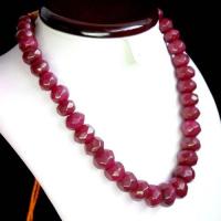 Rub 305 collier parure 14x18mm rubis perles facettees 156gr vente bijou ethniques 2 