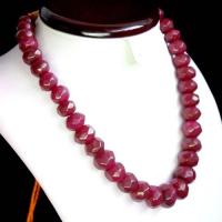 Rub 305 collier parure 14x18mm rubis perles facettees 156gr vente bijou ethniques 2 