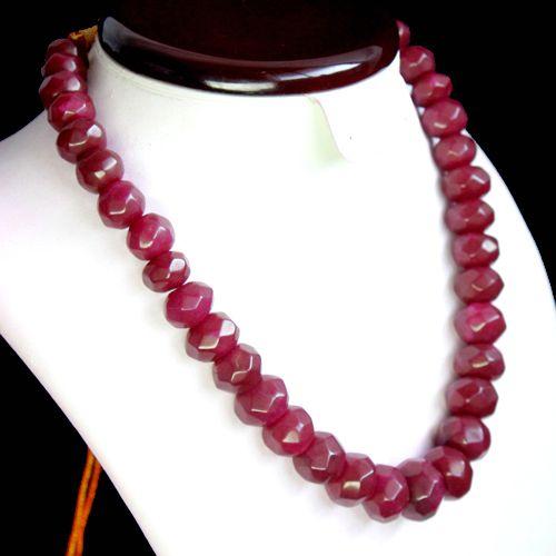 Rub 305 collier parure 14x18mm rubis perles facettees 156gr vente bijou ethniques 2