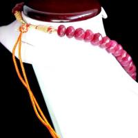 Rub 305 collier parure 14x18mm rubis perles facettees 156gr vente bijou ethniques 3