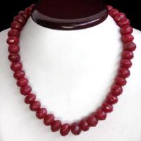 Rub 306 collier parure 13x16mm rubis perles facettees 143gr vente bijou ethniques 1