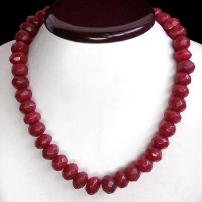 Rub 306 collier parure 13x16mm rubis perles facettees 143gr vente bijou ethniques 1 