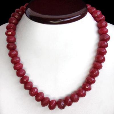 Rub 306 collier parure 13x16mm rubis perles facettees 143gr vente bijou ethniques 1