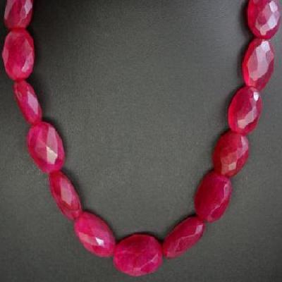 Rub 307 collier parure 16x22mm rubis perles facettees 110gr vente bijou ethniques 4