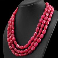 Rub 310 collier parure sautoir 3rangs 10x12 mm rubis cachemire vente bijoux ethniques 1 