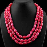 Rub 310 collier parure sautoir 3rangs 10x12 mm rubis cachemire vente bijoux ethniques 2 