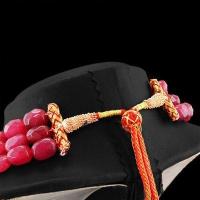 Rub 310 collier parure sautoir 3rangs 10x12 mm rubis cachemire vente bijoux ethniques 3