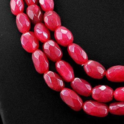 Rub 310 collier parure sautoir 3rangs 10x12 mm rubis cachemire vente bijoux ethniques 4