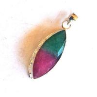 Rub 312 pendant pendentif 60mm emeraude rubis 16x42mm argent 1