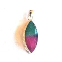 Rub 312 pendant pendentif 60mm emeraude rubis 16x42mm argent 2