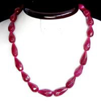 Rub 316 collier 1rang perles rubis cachemire poire 10x20mm ethnique 2