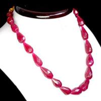 Rub 316 collier 1rang perles rubis cachemire poire 10x20mm ethnique 3 