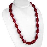 Rub 317 collier 1rang perles rubis cachemire poire 13x25mm ethnique 2 
