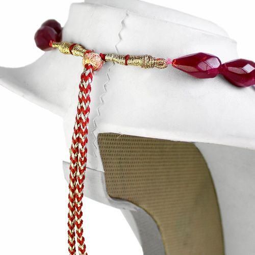 Rub 317 collier 1rang perles rubis cachemire poire 13x25mm ethnique 3