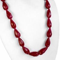 Rub 317 collier 1rang perles rubis cachemire poire 13x25mm ethnique 4 
