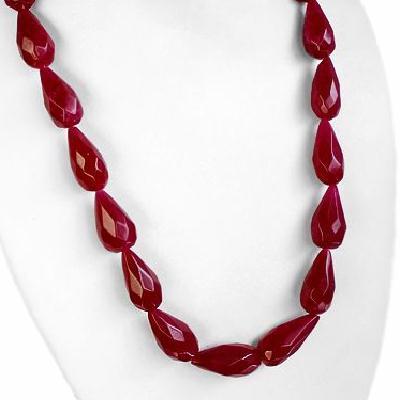 Rub 317 collier 1rang perles rubis cachemire poire 13x25mm ethnique 4