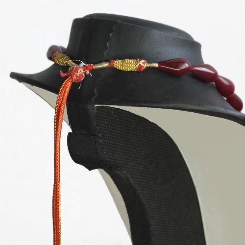 Rub 318 collier 1rang perles rubis cachemire poire 10x13mm ethnique 1