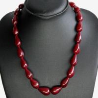 Rub 318 collier 1rang perles rubis cachemire poire 10x13mm ethnique 2 