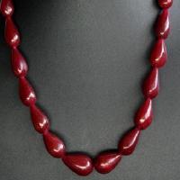 Rub 318 collier 1rang perles rubis cachemire poire 10x13mm ethnique 4 