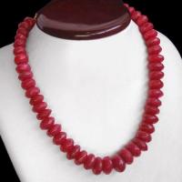 Rub 319 collier 1rang perles rubis cachemire poire 16x18mm ethnique 1 