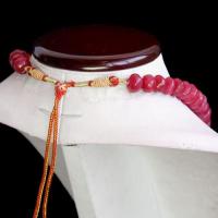 Rub 319 collier 1rang perles rubis cachemire poire 16x18mm ethnique 2 