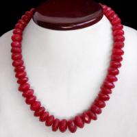 Rub 319 collier 1rang perles rubis cachemire poire 16x18mm ethnique 3 