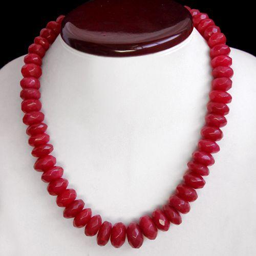 Rub 319 collier 1rang perles rubis cachemire poire 16x18mm ethnique 3