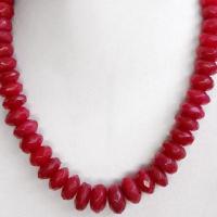 Rub 319 collier 1rang perles rubis cachemire poire 16x18mm ethnique 4 