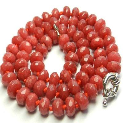 Rub 320 collier 1rang perles rubis facette cachemire poire 8mm ethnique 1